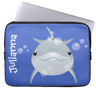 Capa Para Notebook Uma bela ilustração do desenho animado de golfinho