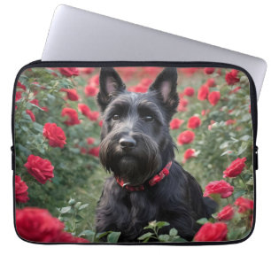 Capa Para Notebook "Uma Rosa vermelha para o Black Scottish Terrier"