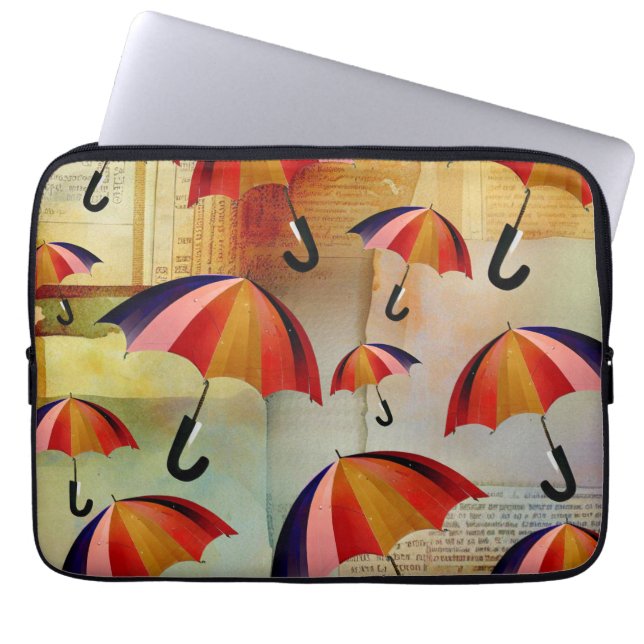 CAPA PARA NOTEBOOK UMBRELLA PATTERNS IN A CAPTIVATING COLLAGE (Frente)