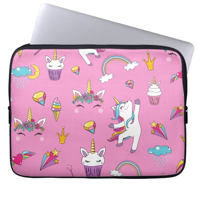 Capa Para Notebook Unicorn Fan Club - Pink (Frente)