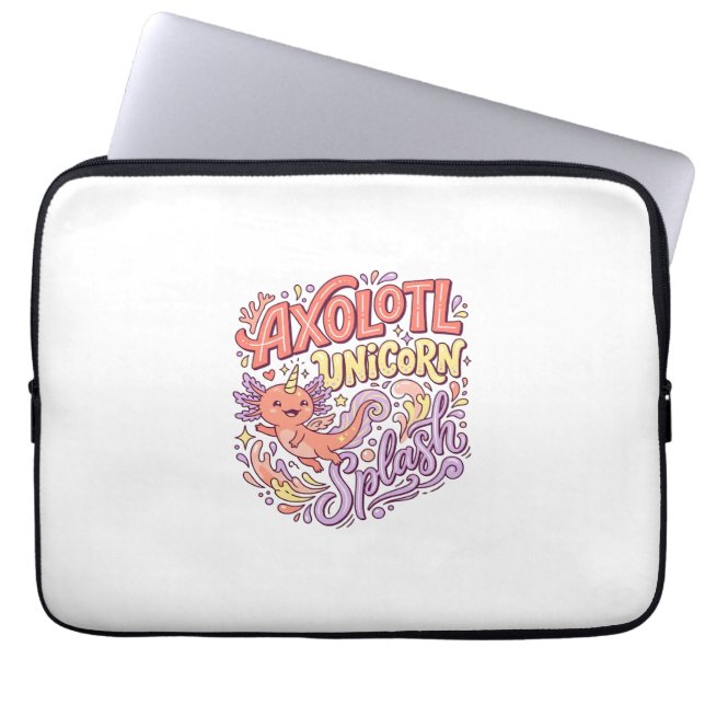 Capa Para Notebook Unicórnio Axolote Unicórnio Splash Caprichoso Bran (Frente)