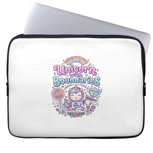 Capa Para Notebook Unicórnio com Limites Roupas Encantadoras Gráfico_ (Frente)