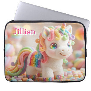 Capa Para Notebook Unicórnio de Marshmallow e Sonho de Doce Pastel