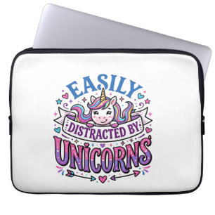 Capa Para Notebook Unicórnio Fácilmente Distraído pelo Comercial de U