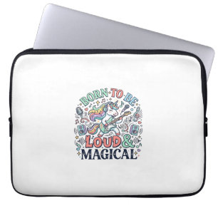 Capa Para Notebook Unicórnio Nascido para Ser Alto e Mágico Branco Or