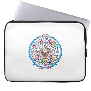 Capa Para Notebook Unicórnio Pugicorn Poder Divertido Presente Fofo D