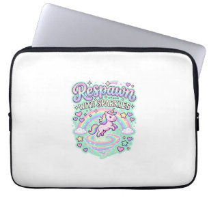 Capa Para Notebook Unicórnio Ressuscita com Faíscas Premium Vector St