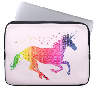 Capa Para Notebook Unicórnio Rosa Arco-íris