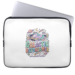 Capa Para Notebook Unicórnio Sonhador Galáctico Kawaii Adesivo e Cami