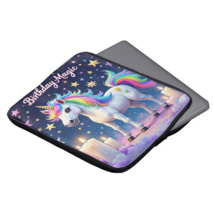 Capa Para Notebook unicórnio Whimsso com arco-íris Aniversário Magic 