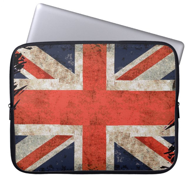 Capa Para Notebook Union Jack shredded envelhecido (Frente)