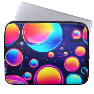 Capa Para Notebook Universo de Bolhas de Neon