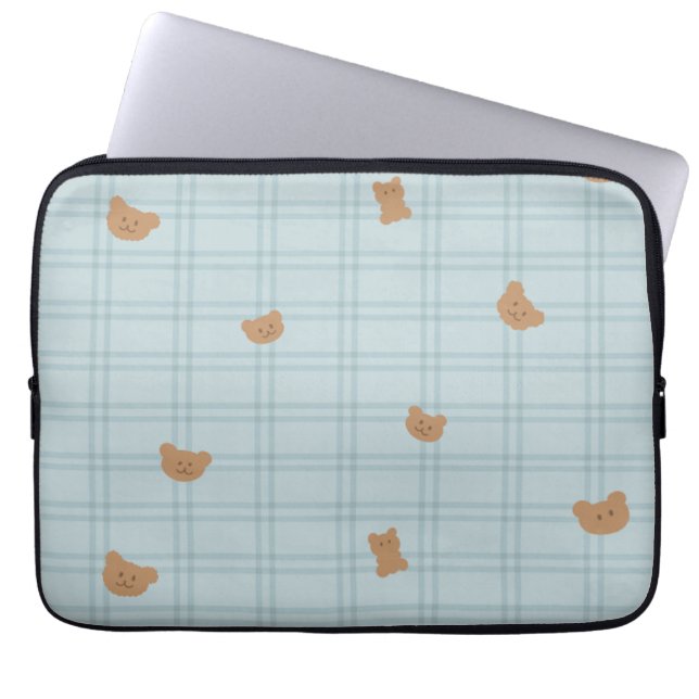 Capa Para Notebook Ursinhos de pelúcia doces padrão contínuo – Bebê f (Frente)