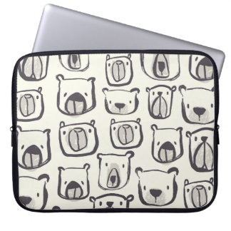 Capa Para Notebook Urso bonitinho, padrão sem costura desenhado à mão