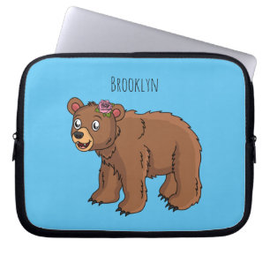 Capa Para Notebook Urso bonito com ilustração de desenho animado de