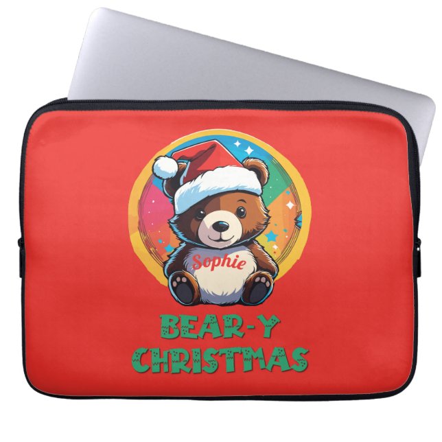 Capa Para Notebook Urso de Natal Bonito Adorável Kawaii Chibi (Frente)