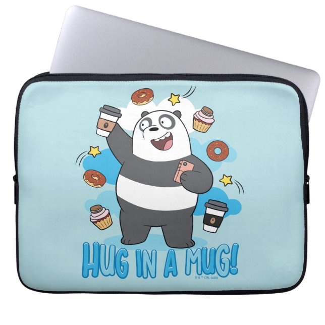 Capa Para Notebook Urso de Panda - Abraçar uma Caneca! (Frente)