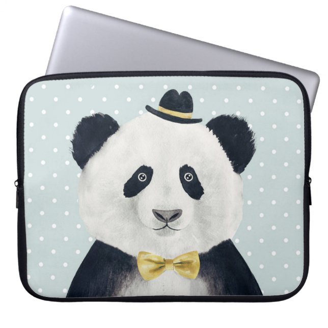 Capa Para Notebook Urso de panda da aguarela (Frente)