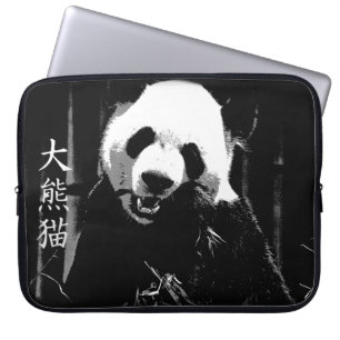 Capa Para Notebook Urso de Panda Gigante e Bonito com Folhas de Bambu
