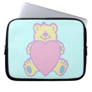 Capa Para Notebook Urso de Pelúcia Fofo Coração de Amor