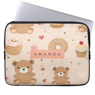 Capa Para Notebook Urso de pelúcia personalizado e deserto de Rosquin