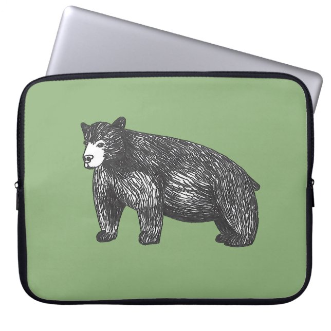 Capa Para Notebook Urso Negro De Desenho Russo (Frente)