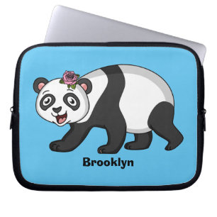 Capa Para Notebook Urso panda bonito e feliz com desenho animado