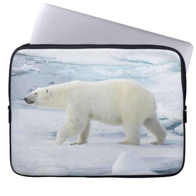 Capa Para Notebook Urso polar andando, Noruega (Frente)