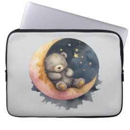 Capa Para Notebook Urso Sonolento na Lua