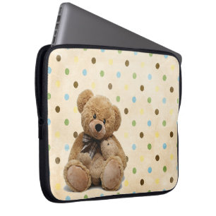 Capa Para Notebook Ursos De Teddy Castanho Nas Bolinhas 