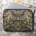 Capa Para Notebook Ursos e Coruja de Metal Steampunk<br><div class="desc">Coruja de metal Steampunk. Decoupage metal traz arte ai. bolsa de laptop Steampunk.</div>