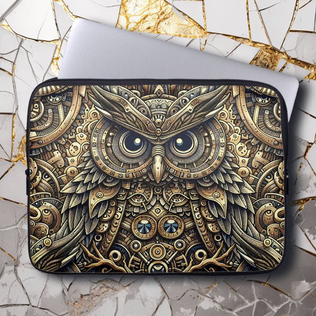 Capa Para Notebook Ursos e Coruja de Metal Steampunk (Criador carregado)