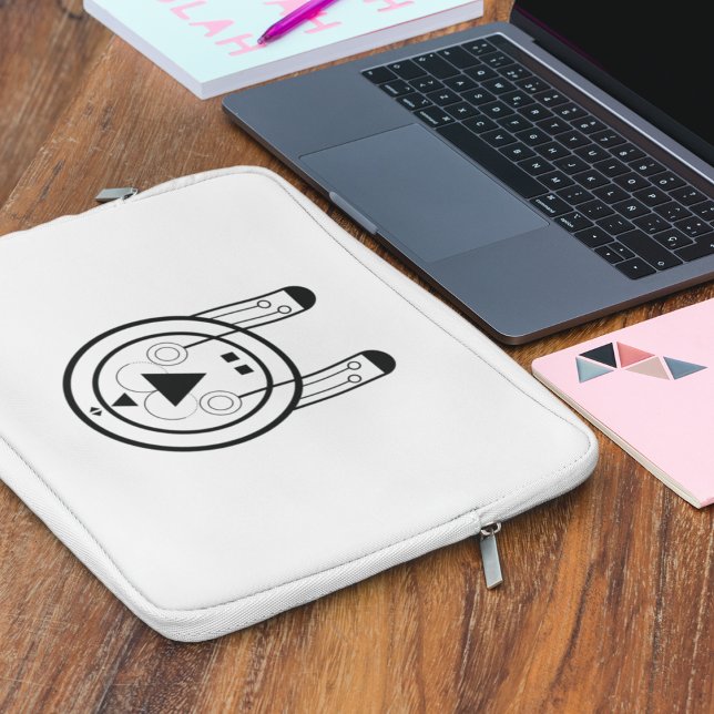 Capa Para Notebook Usagi Coelho Geométrico Zodíaco (Carry your zodiac energy in style with this sleek Usagi Rabbit laptop sleeve.)
