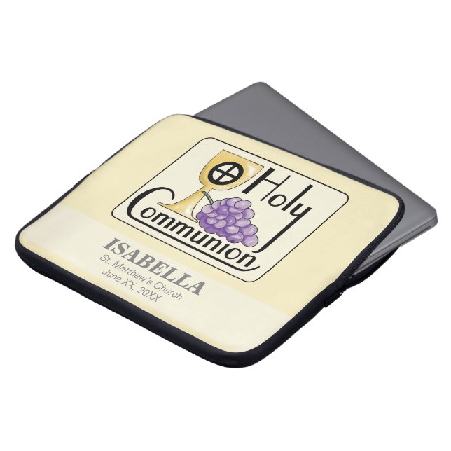 Capa Para Notebook Uvas e Cálice da Primeira Comunhão, Personalizável (Frente Topo)