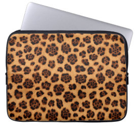 Capa Para Notebook Vá Selvagem Estampa Leopardo Marrom Dourado Laranj