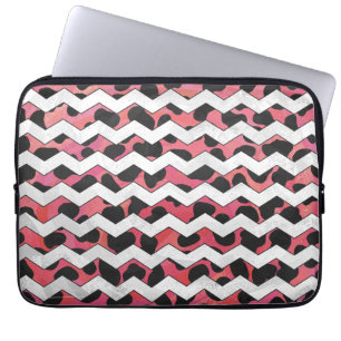 Capa Para Notebook Vaca Cevron rosa e preto
