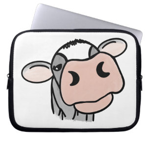 Capa Para Notebook vaca de desenho animado preto branco rosa beijo ci