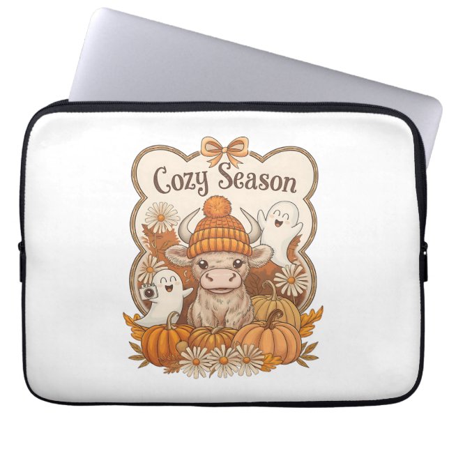 Capa Para Notebook Vaca do Pumpkin-Highland Ghost Halloween (Frente)