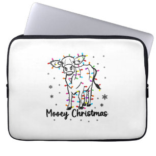 Capa Para Notebook Vaca Mooey Natal Leve Árvore Engraçado Neve Xmas e