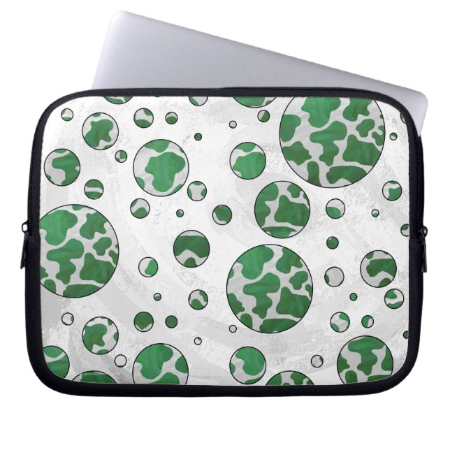 Capa Para Notebook Vaca pota verde e Impressão branco (Frente)