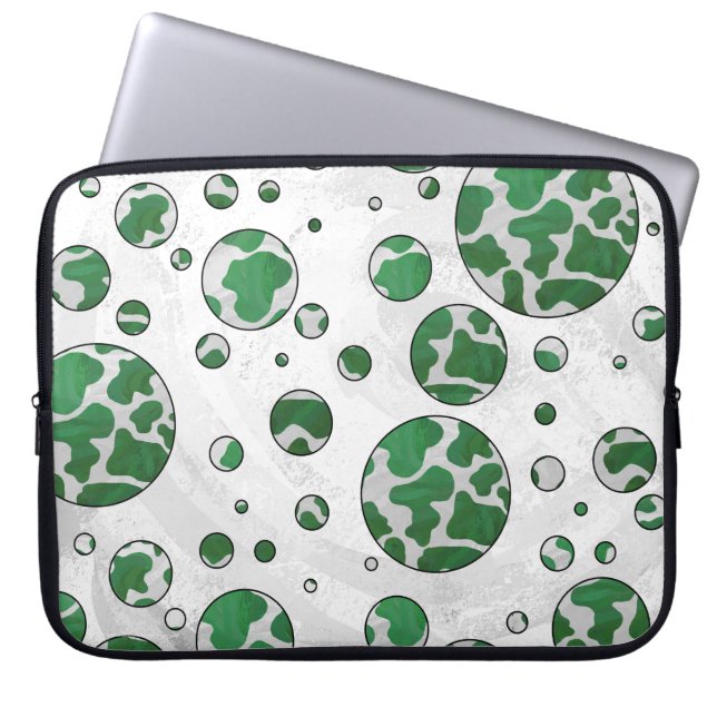 Capa Para Notebook Vaca pota verde e Impressão branco (Frente)