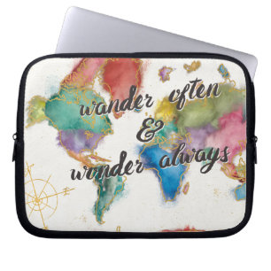 Capa Para Notebook Vagueie frequentemente, vagueie sempre mapa com
