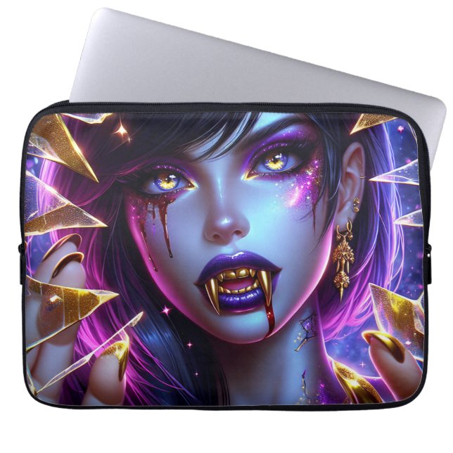 Capa Para Notebook Vampiro com Presas de Ouro Ai Art (Frente)