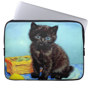 Capa Para Notebook Van Gogh Black Kitten com Yarn