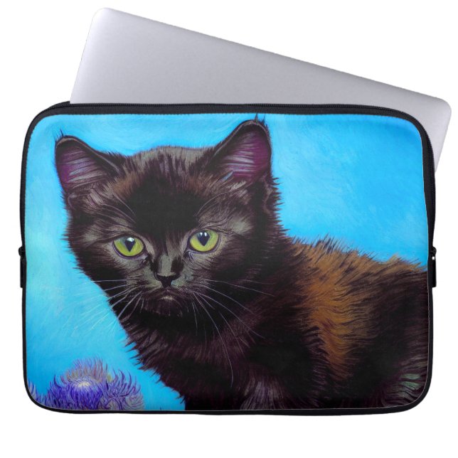 Capa Para Notebook Van Gogh Cat e Flores (Frente)