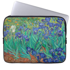 Capa Para Notebook Van Gogh Irises. impressionismo floral azul