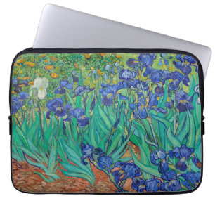Capa Para Notebook Van Gogh Irises. impressionismo floral azul