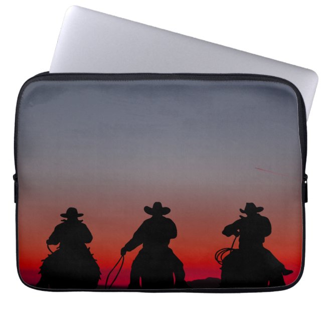 Capa Para Notebook vaqueiro no pôr do sol (Frente)