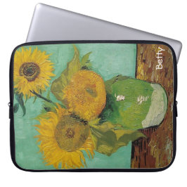Capa Para Notebook Vase com três girassóis, Vincent van Gogh