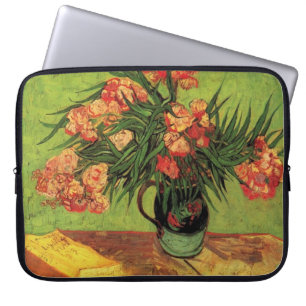 Capa Para Notebook Vaso de Natureza Morta com Oleandros e Livros, Van